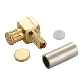 100 Pcs MCX Right Angle Male Crimp Connector FOR RG-174, RG-316 & LMR-100